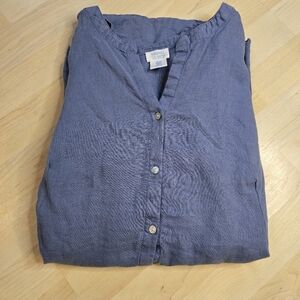 Singrid Olsen 100% Linen Long Sleeve Tunic With Pockets